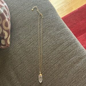 Stella & Dot Gold Necklace with Clear Pendant